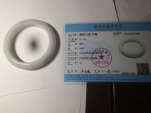 Load image into Gallery viewer, 57mm certified Type A 100% Natural sunny green/white Jadeite Jade bangle AC72-1479