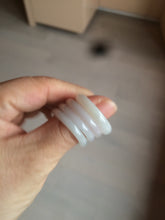 Load image into Gallery viewer, 19.2mm/size 9 1/4 100% natural type A green/white jadeite jade band ring G105- 9 1/4