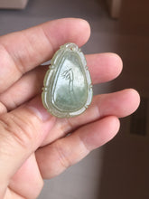 Load image into Gallery viewer, Type A 100% Natural Light Green gray (淡油冰)Jadeite Jade Snake Pendant Lucky Wisdom Prosperity Zodiac Snake PC234