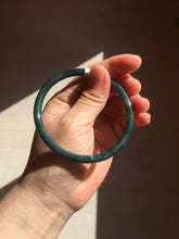 Load image into Gallery viewer, 60.2mm Certified Type A 100% Natural light green/blue/gray Guatemala slim round cut Jadeite bangle BP209-1026