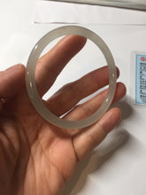 Load image into Gallery viewer, 58.8mm Certified 100% Natural light yellow/gray slim nephrite jade bangle HN72-9229