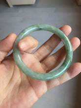 Load image into Gallery viewer, 55.8mm Certified type A 100% Natural light green gray round cut Jadeite bangle PD38-9582