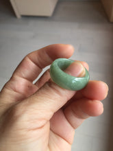 Load image into Gallery viewer, Size 11 1/2 100% natural type A oily dark green light green white broad jadeite jade band ring thumb ring PC246-5