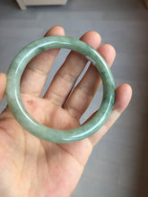 Load image into Gallery viewer, 55.8mm Certified type A 100% Natural light green gray round cut Jadeite bangle PD38-9582