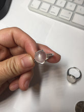Load image into Gallery viewer, 100% Natural icy white clear ShuiMo Jade(水沫玉,foam of the water, quartzite) ring XY106
