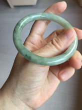 Load image into Gallery viewer, 55.8mm Certified type A 100% Natural light green gray round cut Jadeite bangle PD38-9582