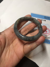 Load image into Gallery viewer, 49mm certified Type A 100% Natural icy watery yellow black(WuJi) oval Jadeite Jade bangle BM115-2675
