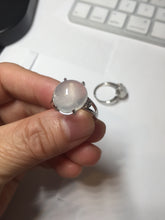 Load image into Gallery viewer, 100% Natural icy white clear ShuiMo Jade(水沫玉,foam of the water, quartzite) ring XY106
