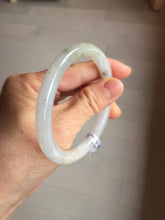 Load image into Gallery viewer, 58mm certified Type A 100% Natural light green purple brown with brown red flying dandelions slim round cut Jadeite Jade bangle PB255-3718