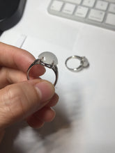 Load image into Gallery viewer, 100% Natural icy white clear ShuiMo Jade(水沫玉,foam of the water, quartzite) ring XY106