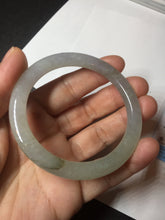 Load image into Gallery viewer, 52.3mm certified 100% natural Type A icy watery light green/purple/gray slim round cut jadeite jade bangle BL110-9439