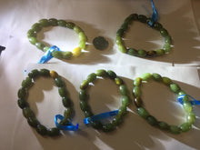 Load image into Gallery viewer, 100% Natural 12x9mm green/yellow olives shape nephrite Jade bead bracelet group HE92