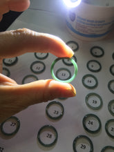 Load image into Gallery viewer, 17.5mm 7 1/4 100% natural type A icy watery green/blue icy watery Guatemala jadeite jade band ring group PJ33
