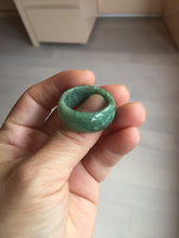 Load image into Gallery viewer, Size 12 1/2 100% natural type A oily dark green broad jadeite jade band ring thumb ring PC2466