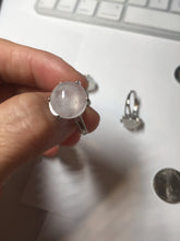 Load image into Gallery viewer, 100% Natural icy white clear ShuiMo Jade(水沫玉,foam of the water, quartzite) ring XY106