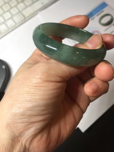 Load image into Gallery viewer, 49mm Certified Type A 100% Natural Oily Dark Green Gray Black Oval Jadeite Jade Bangle PC205-7682