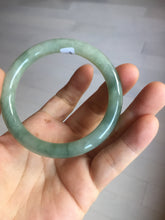 Load image into Gallery viewer, 55.4mm Certified type A 100% Natural light green gray round cut Jadeite bangle PD36-9589