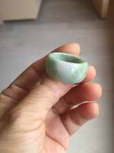 Load image into Gallery viewer, Size 11 100% natural type A oily dark green broad jadeite jade band ring thumb ring PC246-7