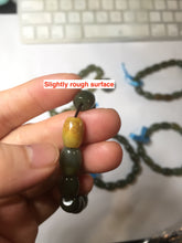 Load image into Gallery viewer, 100% Natural 12x9mm green/yellow olives shape nephrite Jade bead bracelet group HE92