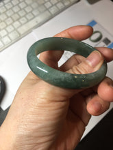 Load image into Gallery viewer, 49mm Certified Type A 100% Natural Oily Dark Green Gray Black Oval Jadeite Jade Bangle PC205-7682