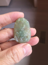 Load image into Gallery viewer, Type A 100% Natural Light Green-Gray (淡油冰) Jadeite Jade Dragon Pendant – Power, Success, Protection & Good Fortune PC239