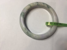 Load image into Gallery viewer, 55.2mm Certified Type A 100% Natural light green/purple/brown with green floating flowers Jadeite Jade bangle F86-6199