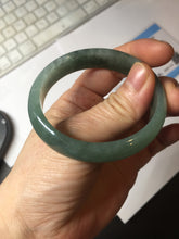 Load image into Gallery viewer, 49mm Certified Type A 100% Natural Oily Dark Green Gray Black Oval Jadeite Jade Bangle PC205-7682