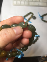 Load image into Gallery viewer, 100% Natural 12x9mm green/yellow olives shape nephrite Jade bead bracelet group HE92
