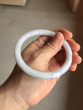 Load image into Gallery viewer, 59.5mm certified Type A 100% Natural light green purple white round cut Jadeite Jade bangle PB265-3197
