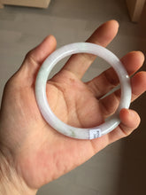 Load image into Gallery viewer, 59.5mm certified Type A 100% Natural light green purple white round cut Jadeite Jade bangle PB265-3197