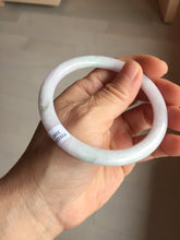 Load image into Gallery viewer, 59.5mm certified Type A 100% Natural light green purple white round cut Jadeite Jade bangle PB265-3197