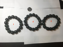 Load image into Gallery viewer, 100% Natural 14x12.3mm dark green/gray/brown/black vintage style nephrite Jade bead bracelet HE50