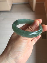 Load image into Gallery viewer, 49mm Certified Type A 100% Natural Oily Dark Green Gray Black Oval Jadeite Jade Bangle PC205-7682