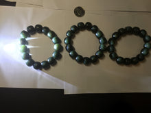 Load image into Gallery viewer, 100% Natural 14x12.3mm dark green/gray/brown/black vintage style nephrite Jade bead bracelet HE50