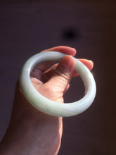 Load image into Gallery viewer, 57mm Certified Type A 100% Natural dark green/white//black Jadeite Jade bangle BK41-8354