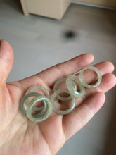 Load image into Gallery viewer, 16.1mm/size 5 1/2 100% natural type A icy watery dark green/light green/yellow/gray jadeite jade band ring BF35