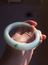 Load image into Gallery viewer, 57mm Certified Type A 100% Natural dark green/white//black Jadeite Jade bangle BK41-8354