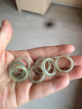 Load image into Gallery viewer, 16.1mm/size 5 1/2 100% natural type A icy watery dark green/light green/yellow/gray jadeite jade band ring BF35