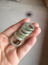 Load image into Gallery viewer, 16.1mm/size 5 1/2 100% natural type A icy watery dark green/light green/yellow/gray jadeite jade band ring BF35