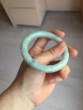 Load image into Gallery viewer, 53.3mm certified natural 100% natural Type A light green round cut jadeite jade bangle BP19-5001