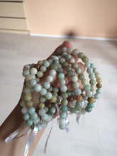 Load image into Gallery viewer, 7-7.6mm 100% natural type A green/white/yellow/brown jadeite jade beads bracelet AQ73