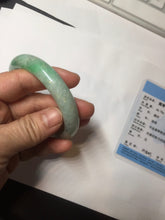 Load image into Gallery viewer, 56.2mm certified Type A 100% Natural sunny green/ white Jadeite Jade bangle BS32-4439