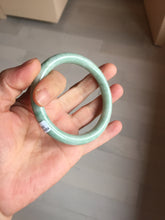 Load image into Gallery viewer, 58.5mm certified Type A 100% Natural light green round cut Jadeite Jade bangle PB264-3255