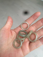 Load image into Gallery viewer, 16.1mm/size 5 1/2 100% natural type A icy watery dark green/light green/yellow/gray jadeite jade band ring BF35