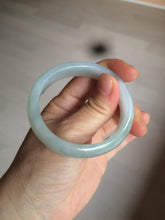 Load image into Gallery viewer, 49mm Certified Type A 100% Natural light green white oval Jadeite Jade bangle AX56-0365