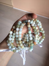 Load image into Gallery viewer, 7-7.6mm 100% natural type A green/white/yellow/brown jadeite jade beads bracelet AQ73
