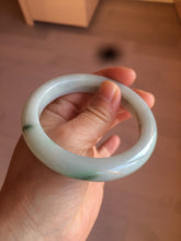 Load image into Gallery viewer, 57mm Certified Type A 100% Natural dark green/white//black Jadeite Jade bangle BK41-8354