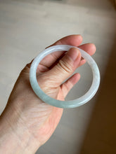 Load image into Gallery viewer, 54.5mm certified 100% natural green/purple/white slim round cut jadeite jade bangle L147-5552