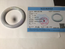 Load image into Gallery viewer, 54mm Certified type A 100% Natural white/light purple round cut Jadeite bangle AC77-0319