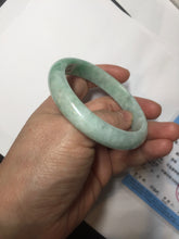 Load image into Gallery viewer, 56.2mm certified Type A 100% Natural sunny green/ white Jadeite Jade bangle BS32-4439